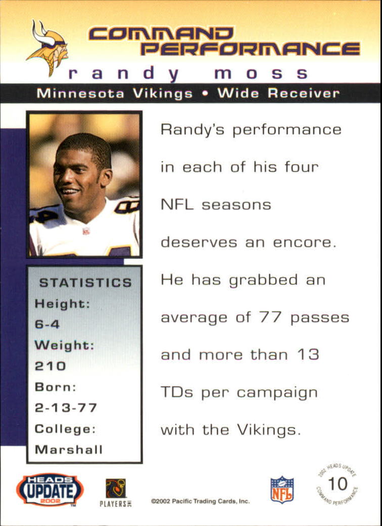 2002 Heads Update (Pacific) Football Cards - Picture 21 of 47