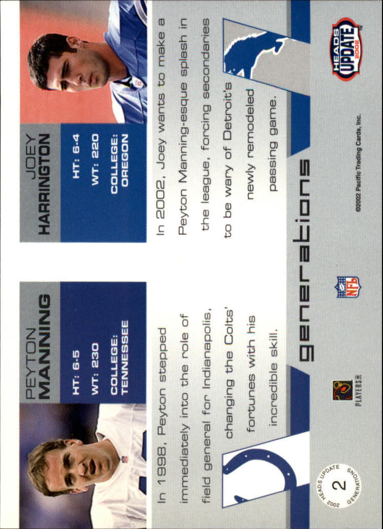 2002 Heads Update (Pacific) Football Cards - Picture 31 of 47