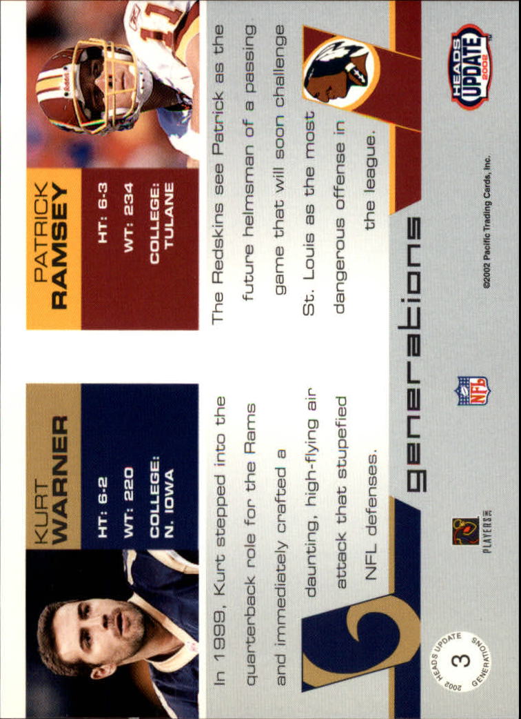 B1884- 2002 Pacific Heads Update FB Asst Cards -You Pick- 15+ FREE US SHIP - Picture 79 of 369