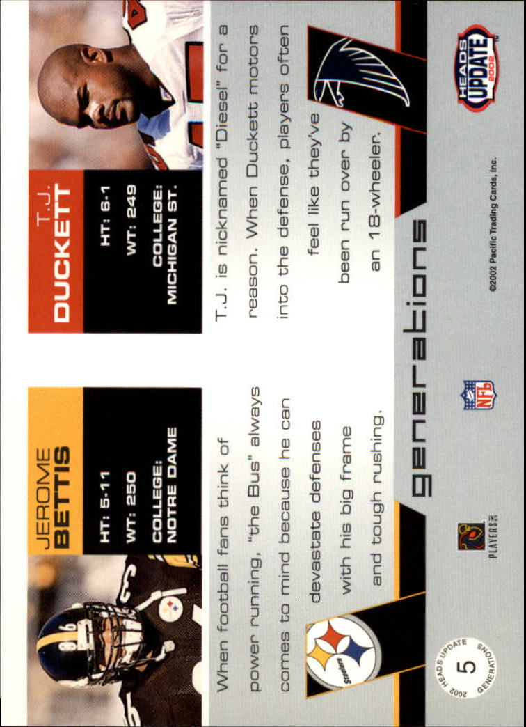 2002 Heads Update (Pacific) Football Cards - Picture 35 of 47