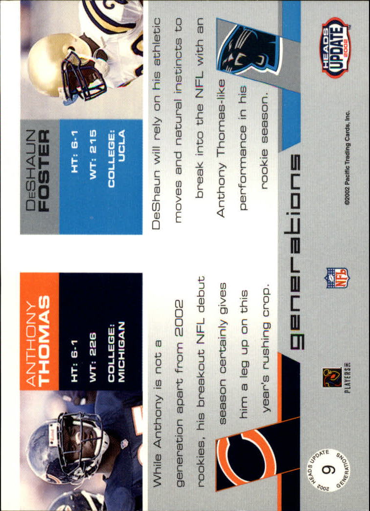 2002 Heads Update (Pacific) Football Cards - Picture 37 of 47