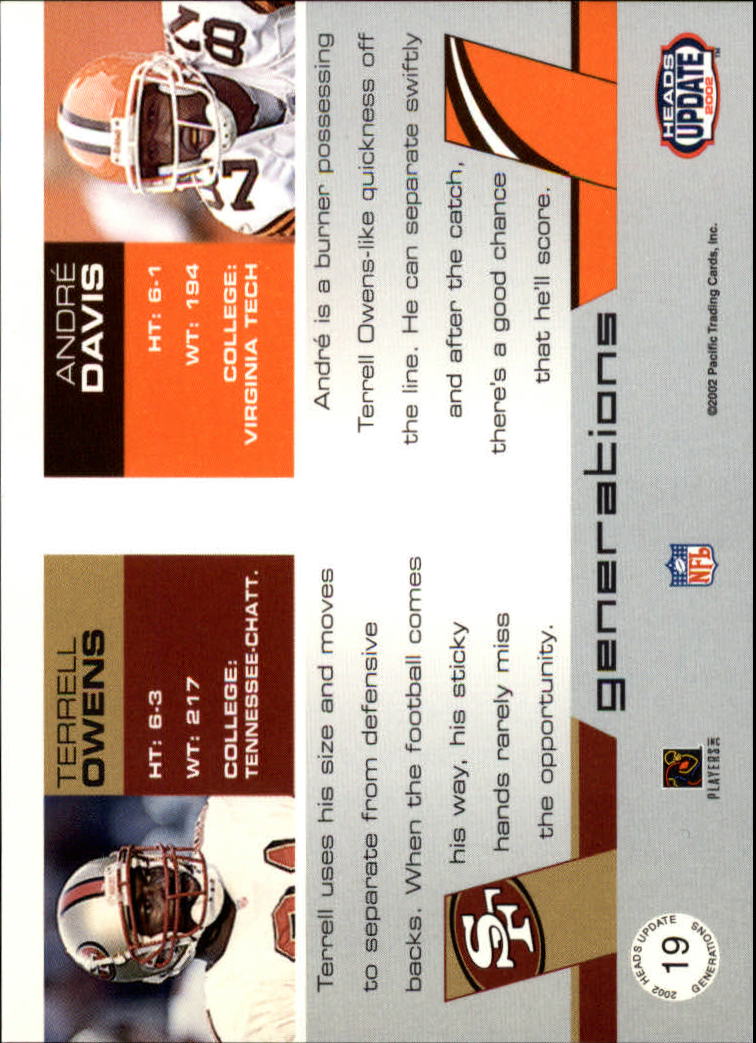 2002 Heads Update (Pacific) Football Cards - Picture 47 of 47