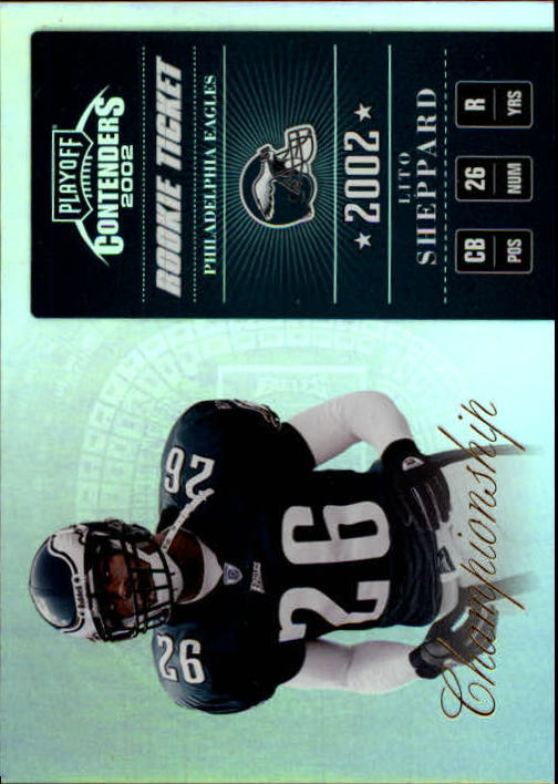 2002 Playoff Contenders Championship Ticket #152 Lito Sheppard