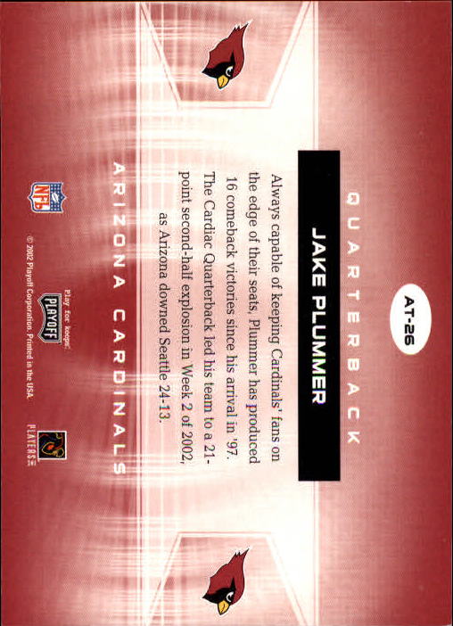 2002 Playoff Contenders All-Time Contenders #AT26 Jake Plummer back image
