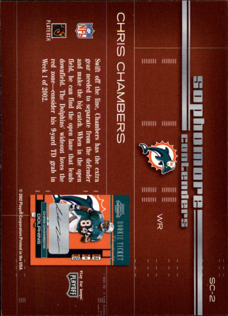 2002 Playoff Contenders Sophomore Contenders #SC2 Chris Chambers back image