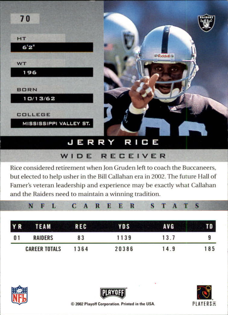 Jerry Rice cards (2000-2022) 49ers Raiders - You Choose - Bild 107 von 227
