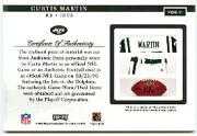 2002 Playoff Piece of the Game Materials #11J Curtis Martin JSY back image