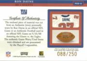 2002 Playoff Piece of the Game Materials 1st Down #45 Ron Dayne back image