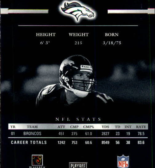 2002 Playoff Prestige #48 Brian Griese back image