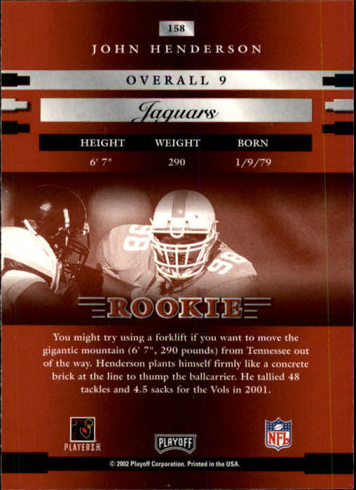 2002 Playoff Prestige Football "Main Set" Cards - Picture 53 of 65