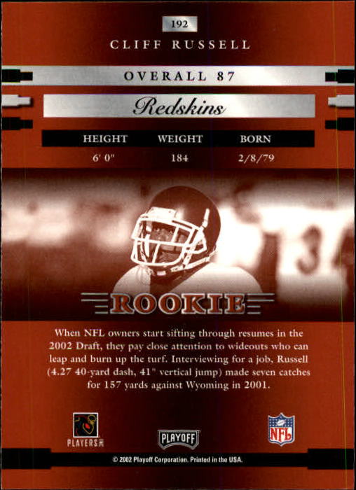 2002 Playoff Prestige Football "Main Set" Cards - Picture 61 of 65