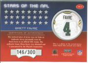 2002 Playoff Prestige Stars of the NFL Jerseys #SN4 Brett Favre back image