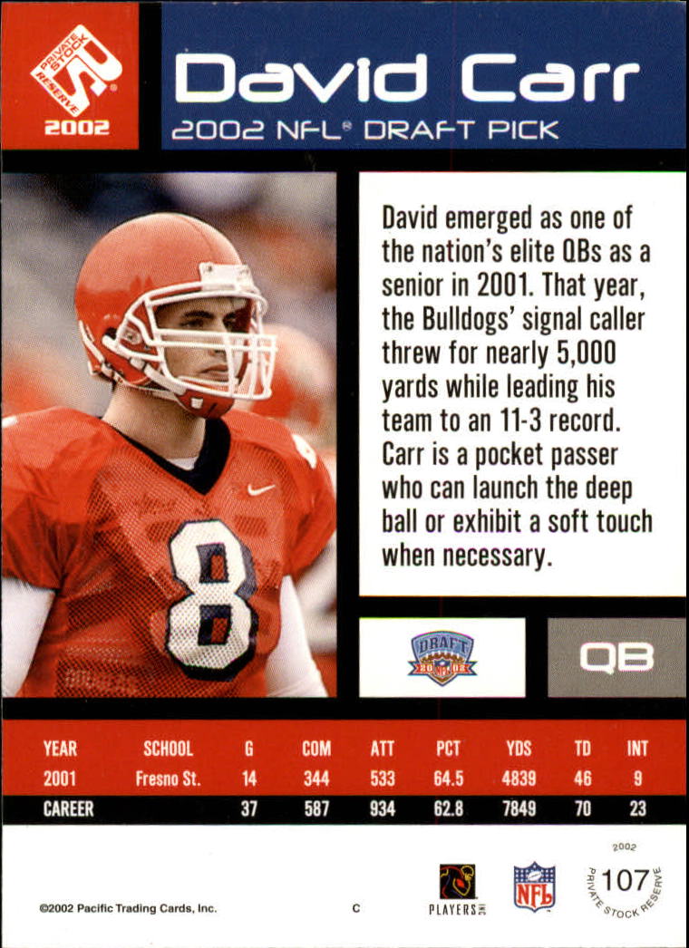 2002 Private Stock (Pacific) Football Cards - Picture 73 of 75