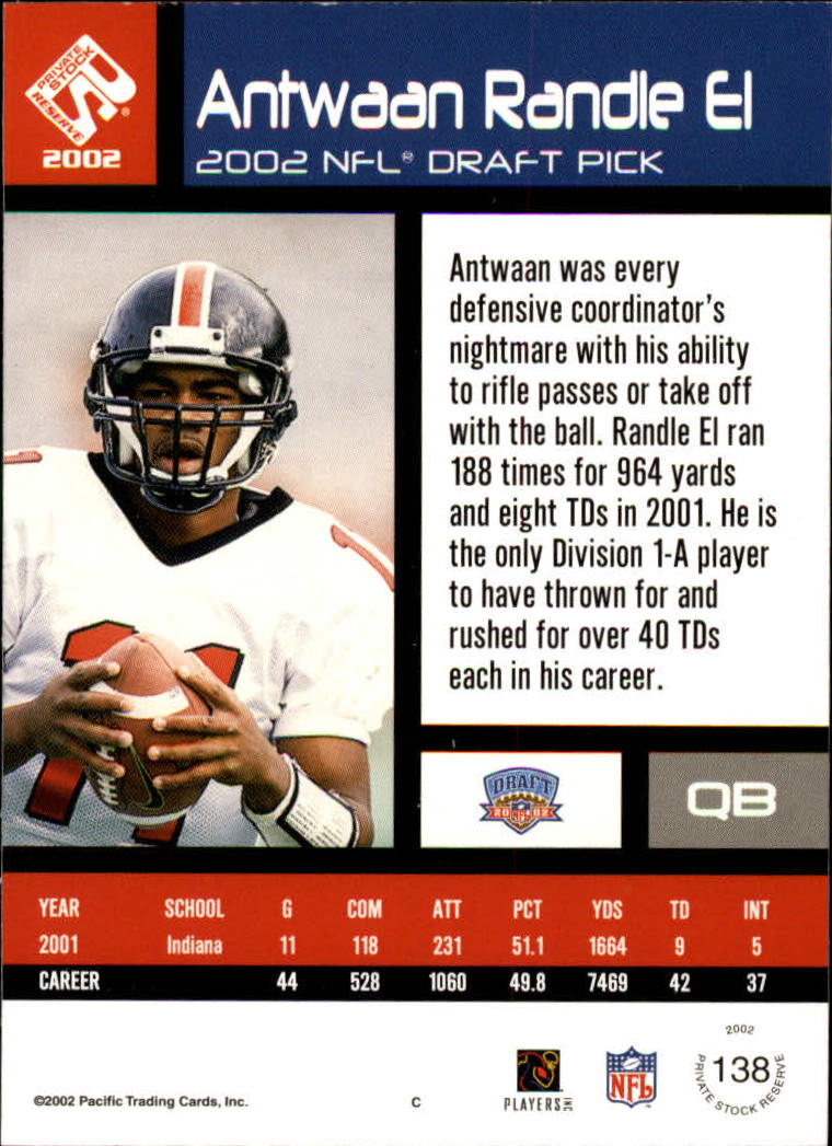 2002 Private Stock (Pacific) Football Cards - Picture 75 of 75