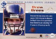 2002 Private Stock Game Worn Jerseys #103 Drew Brees/497* back image