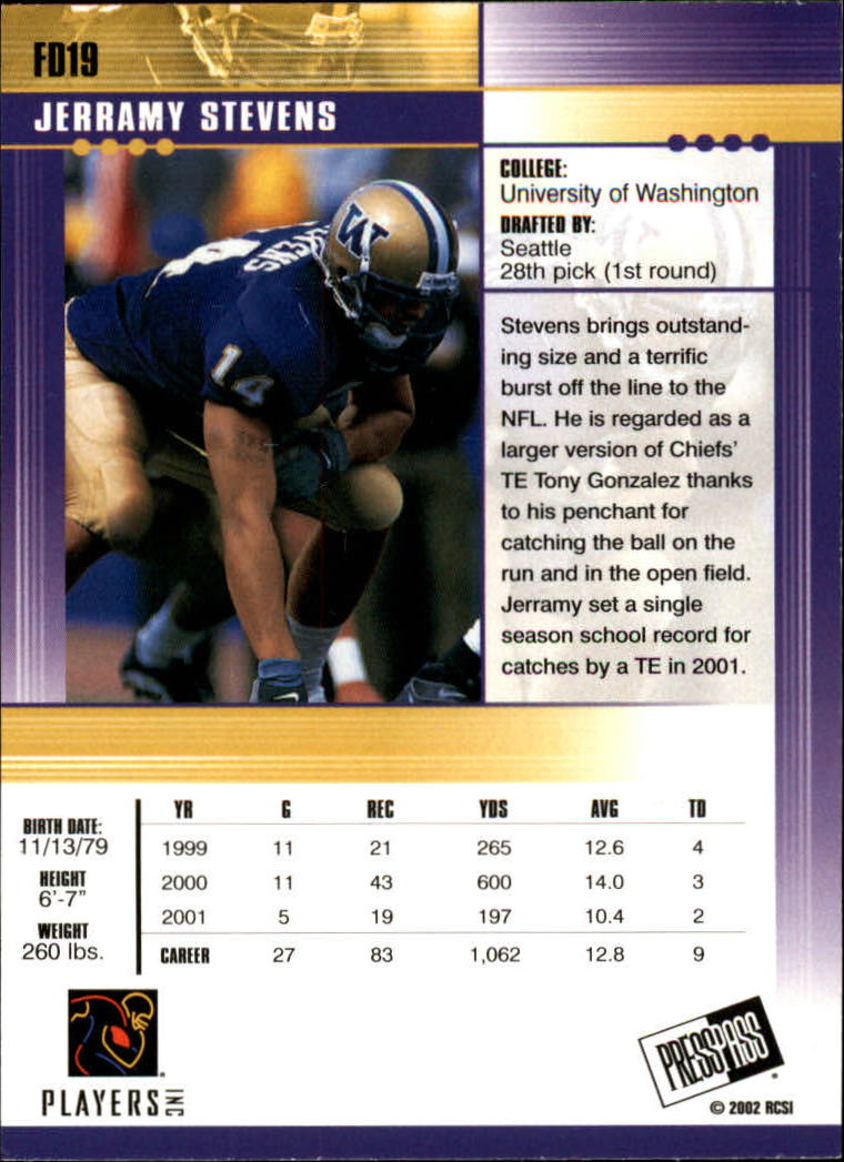 2002 Press Pass JE Football Cards - Picture 19 of 29