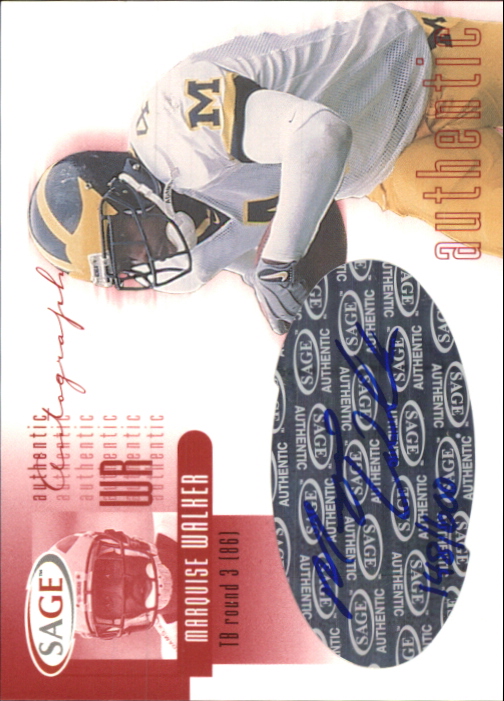 2002 SAGE Autographs Red #A44 Marquise Walker/600