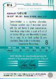 2002 SAGE HIT Autographs Emerald #H16 Ashley Lelie back image