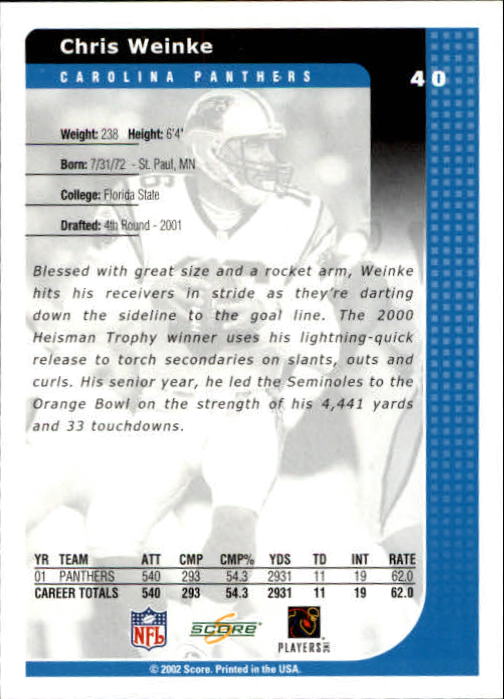 2002 Score Football "Main Set" Cards - Picture 9 of 133