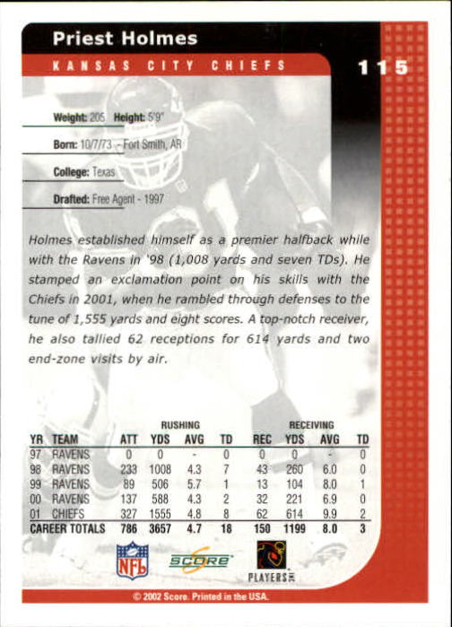2002 Score Football "Main Set" Cards - Picture 21 of 133