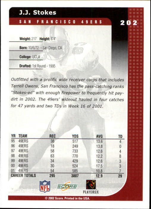 2002 Score Football "Main Set" Cards - Picture 45 of 133