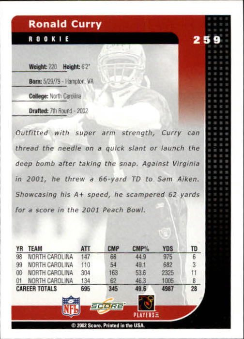 2002 Score Football "Main Set" Cards - Picture 79 of 133
