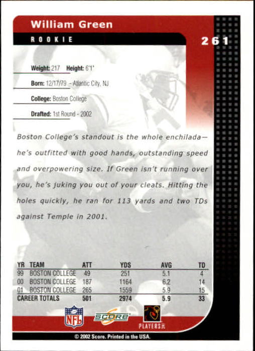 2002 Score Football "Main Set" Cards - Picture 81 of 133