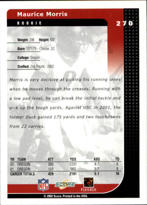 2002 Score Football "Main Set" Cards - Picture 91 of 133