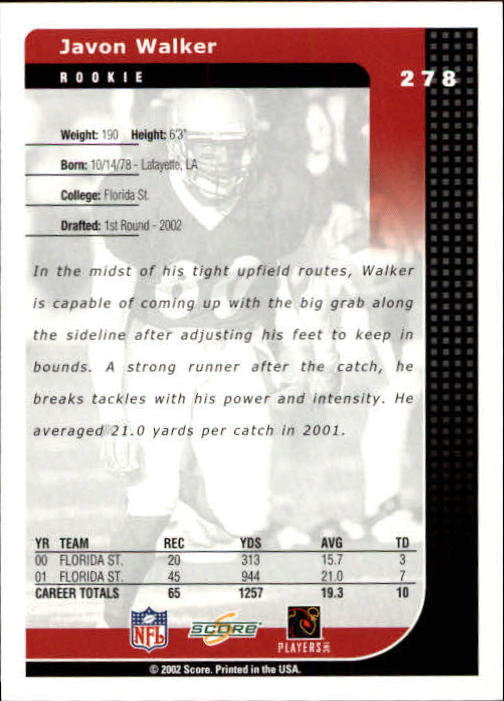 2002 Score Football "Main Set" Cards - Picture 101 of 133