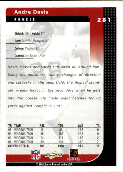 2002 Score Football "Main Set" Cards - Picture 105 of 133