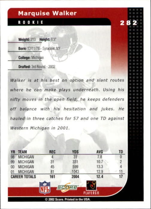 2002 Score Football "Main Set" Cards - Picture 107 of 133