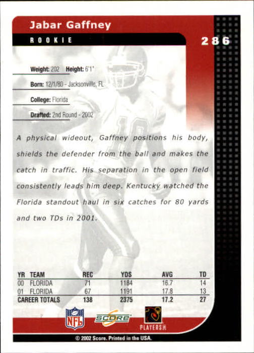 2002 Score Football "Main Set" Cards - Picture 111 of 133