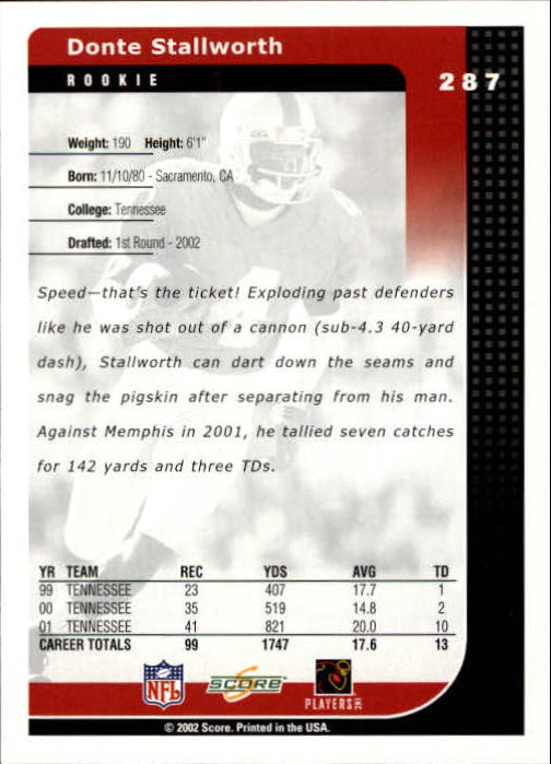 2002 Score Football "Main Set" Cards - Picture 113 of 133