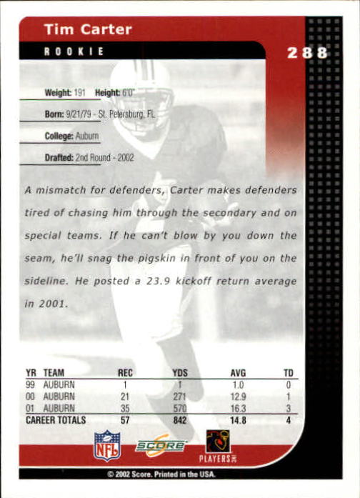 2002 Score Football "Main Set" Cards - Picture 115 of 133