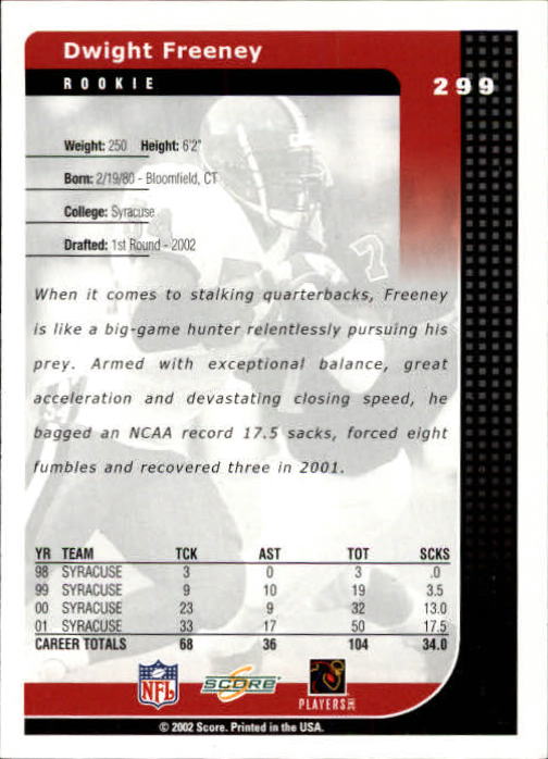 2002 Score Football "Main Set" Cards - Picture 123 of 133