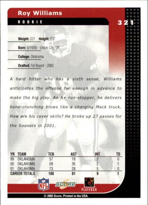 2002 Score Football "Main Set" Cards - Picture 129 of 133