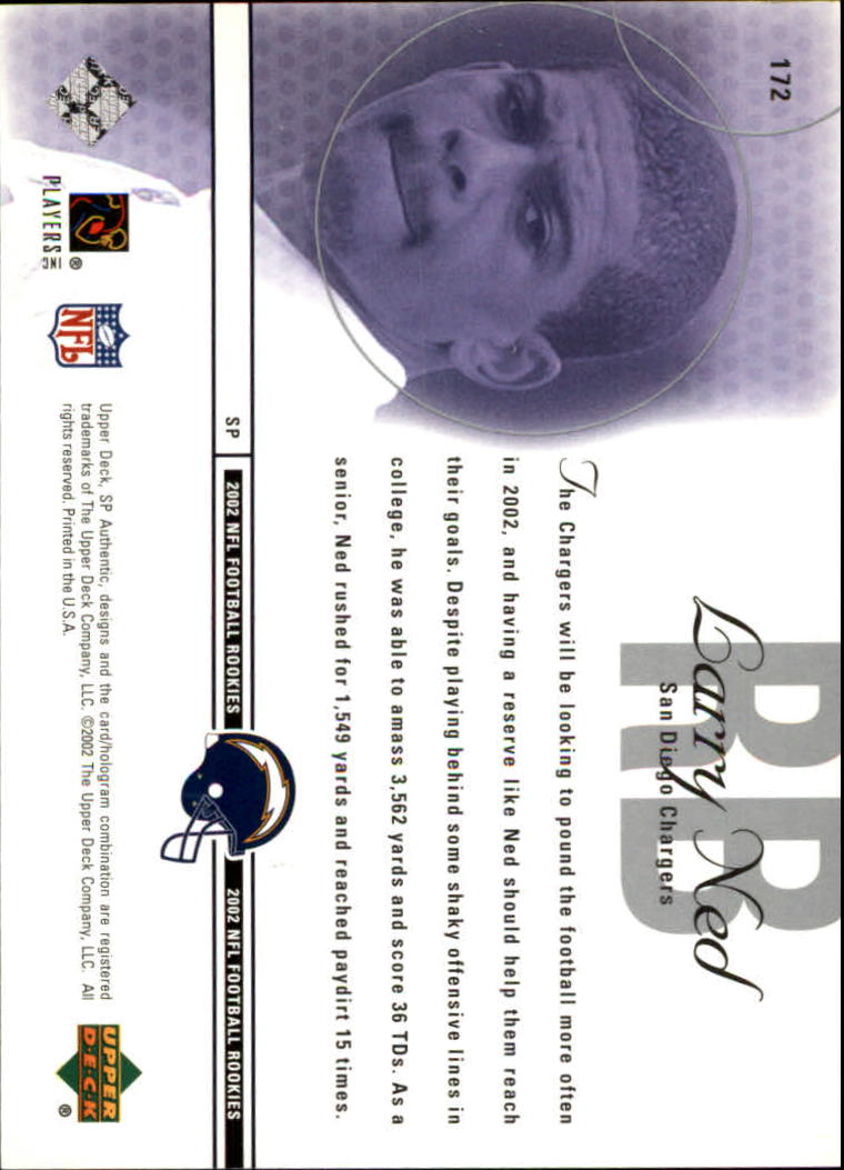 2002 SP Authentic #172 Larry Ned RC back image