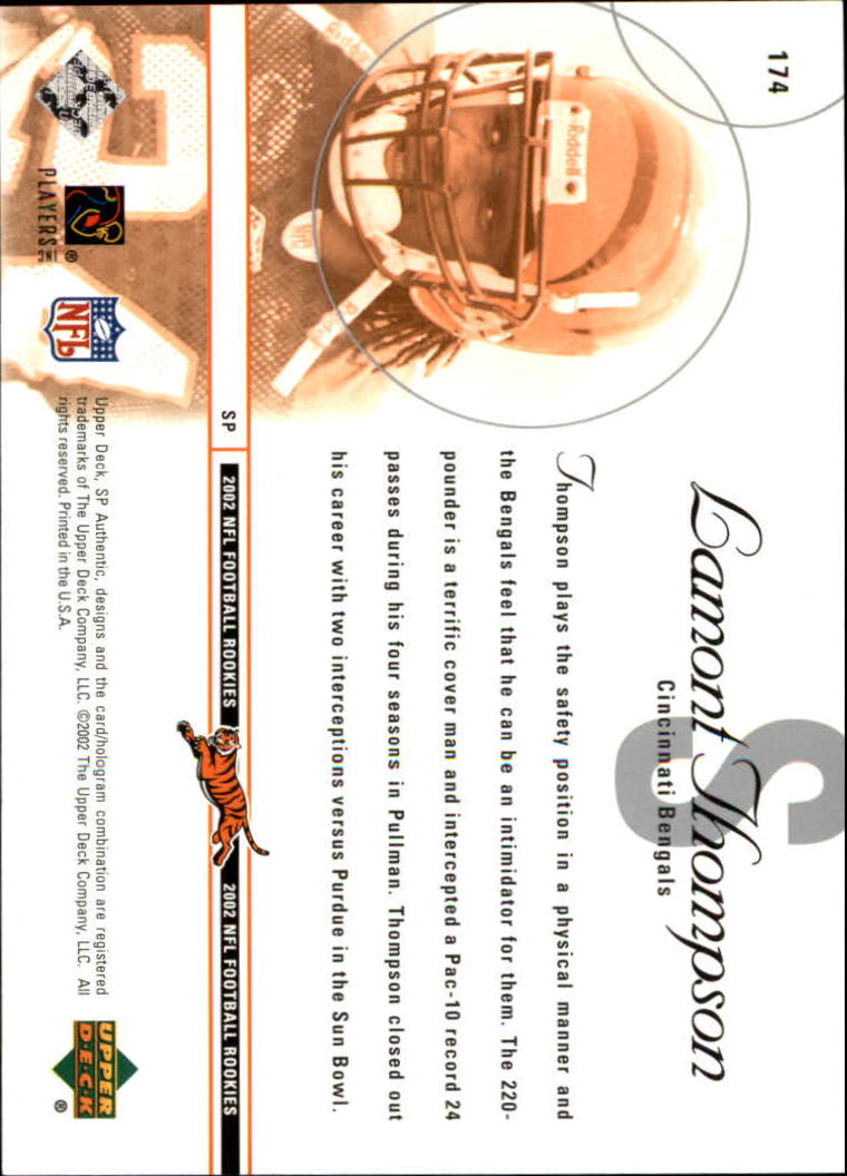 2002 SP Authentic #174 Lamont Thompson RC back image