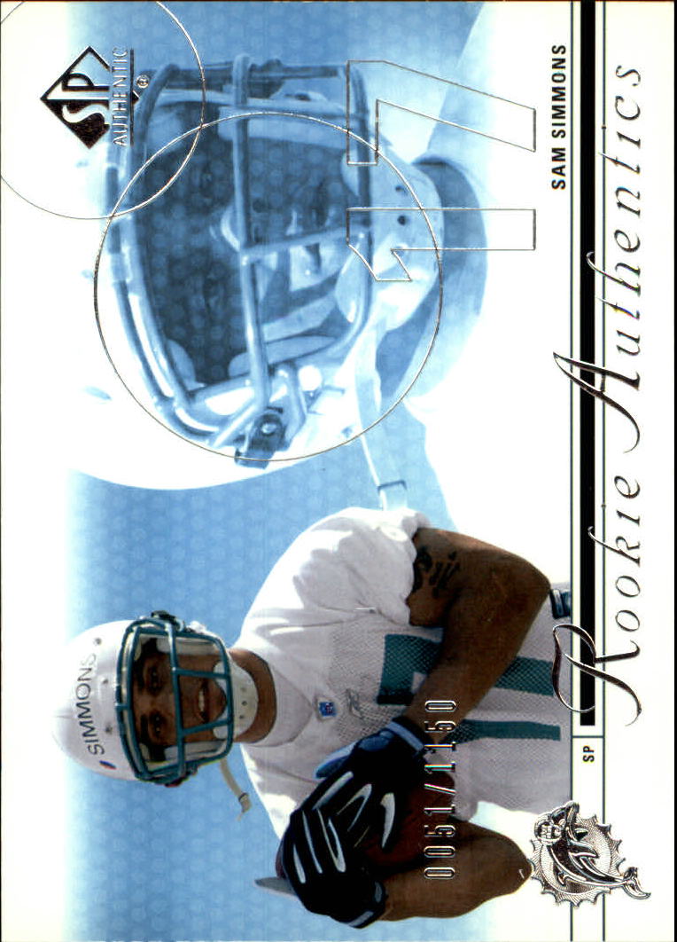 2002 SP Authentic #179 Sam Simmons RC