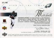 2002 SP Authentic Sign of the Times #STFM Freddie Mitchell SP back image