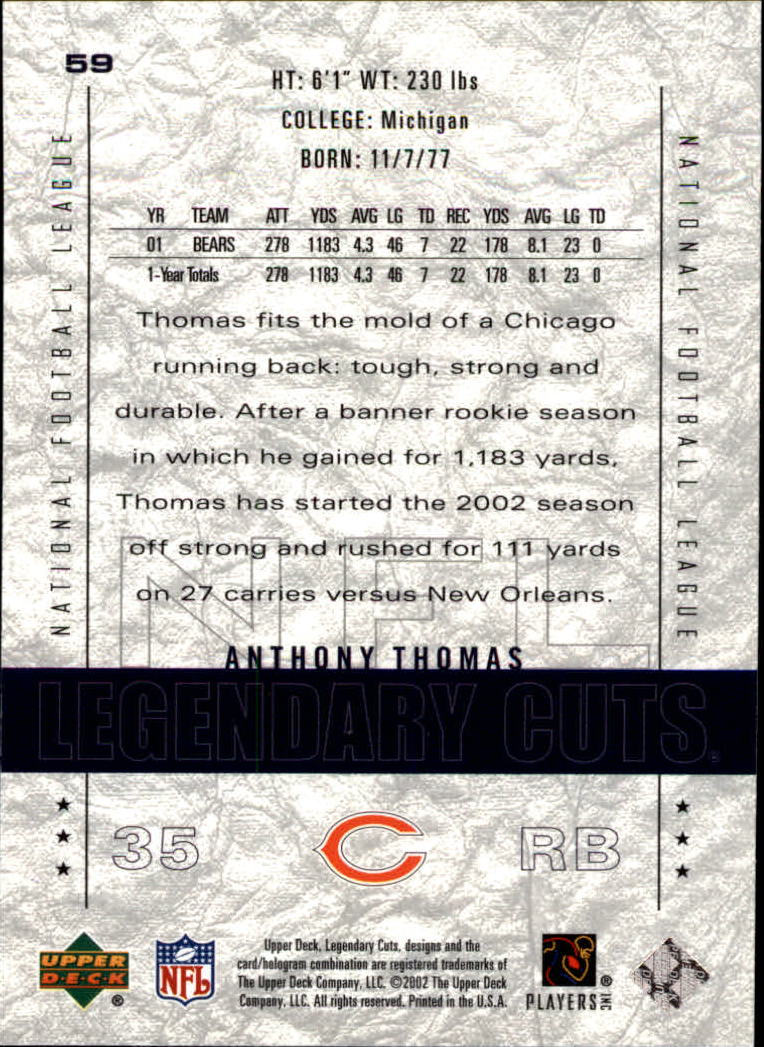 2002 SP Legendary Cuts (Upper Deck) Football Cards - Picture 35 of 51