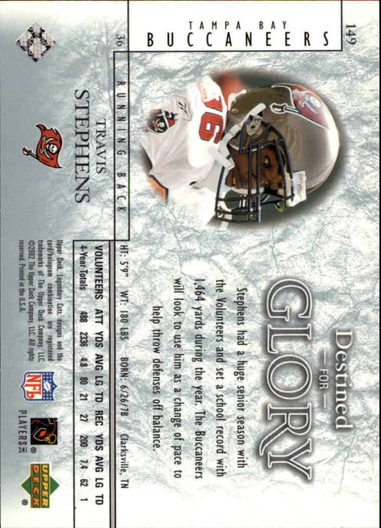 2002 SP Legendary Cuts #149 Travis Stephens RC back image