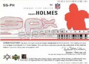 2002 SPx Supreme Signatures #SSPH Priest Holmes back image