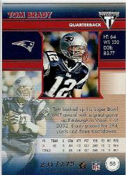 2002 Titanium Red #58 Tom Brady back image