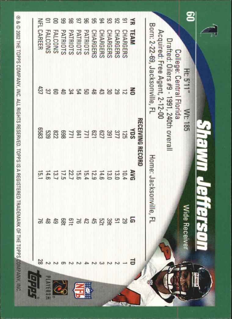 2002 Topps #60 Shawn Jefferson back image