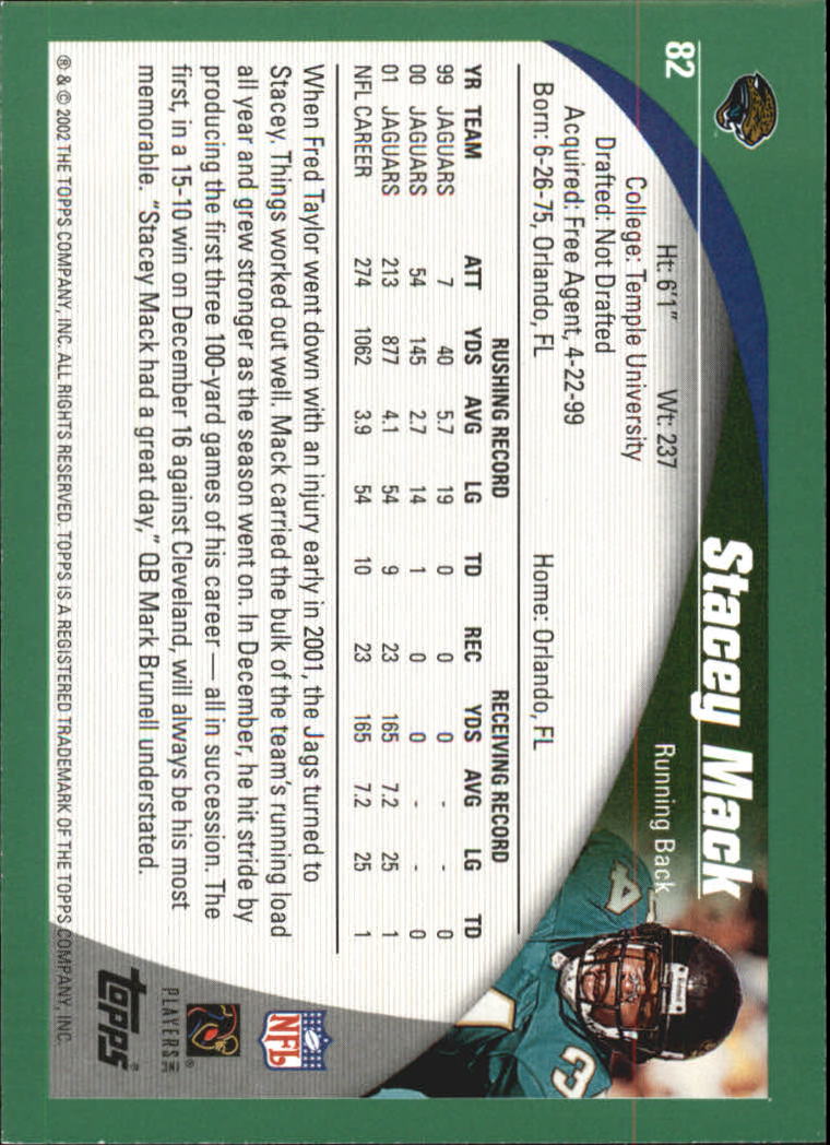 2002 Topps #82 Stacey Mack back image