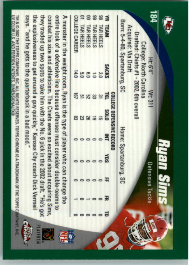 2002 Topps Chrome Football Rookie RC Singles - You Choose - Picture 15 of 99