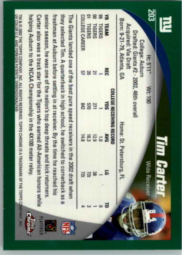 2002 Topps Chrome Football Rookie RC Singles - You Choose - Picture 31 of 99