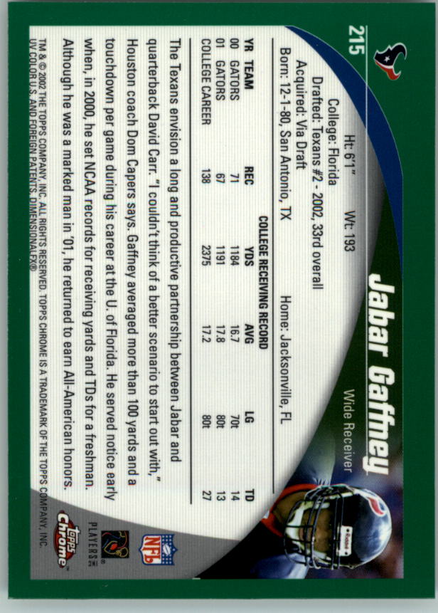 2002 Topps Chrome Football Rookie RC Singles - You Choose - Picture 43 of 99