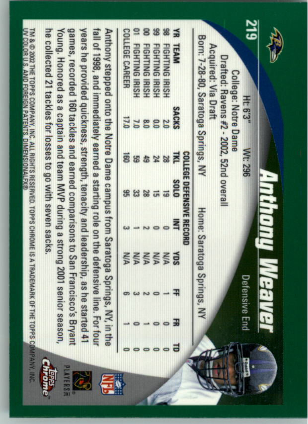 2002 Topps Chrome Football Rookie RC Singles - You Choose - Picture 50 of 99